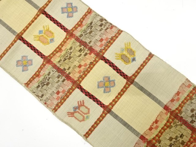JAPANESE NAGOYA OBI / TSUMUGI / WOVEN GRID